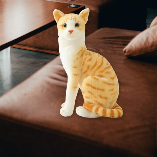 * Simulación Suave Gatos Siameses Realista Lindo 25cm