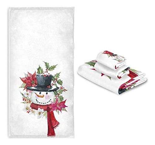 Juego De Toallas De Baño Con Diseño De Muñeco De Nieve De In