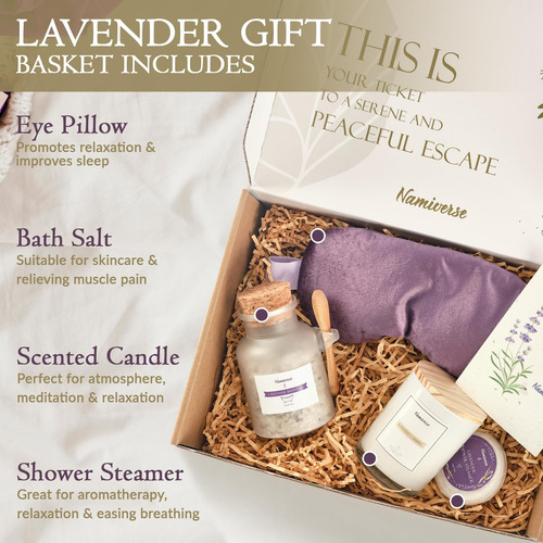 Set De Baño Namiverse Lavender Para Mujer Con Máscara De Ojo