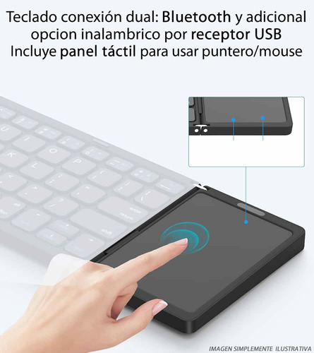 Teclado Klip Xtreme Keyglider Dual Bluetooth Inalambrico Tactil Español Ñ Pc Windows Ios Android Mac