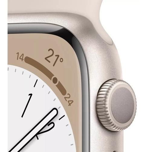 Apple Watch Series 8 Gps - Caja Aluminio 41mm Blanco Estelar Color De La Malla Deportiva