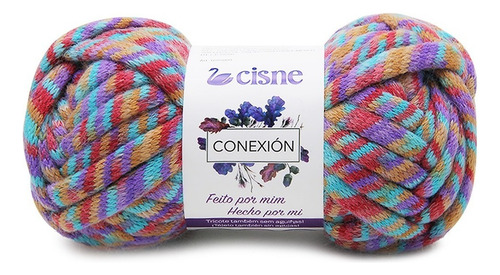 Fio Conexión Cisne 100g 25mts Tex 4000 Crochê Tricô Cor 0701- Mescla Lilás/Azul