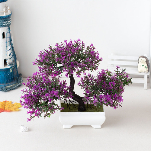 Árbol Bonsaí Artificial Con Maceta Hogar Y Oficina 