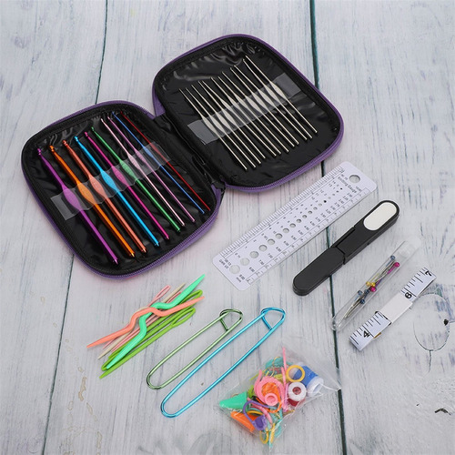 100 Unids/set Herramienta For Tejer Suéter 22 Metal Crochet