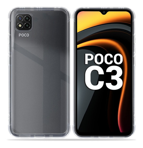 Capa Anti Impacto + Película De Carbono Para Redmi Poco C3 