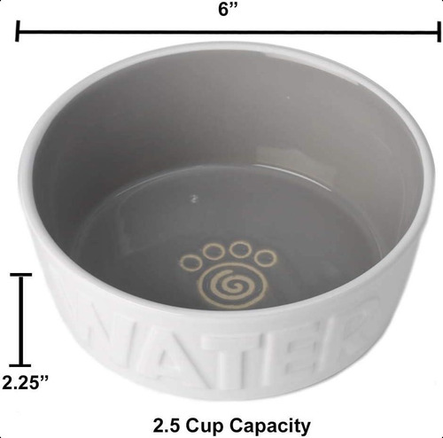 Cuenco De Agua Para Perros Petrageous, Diseño Back To Basics