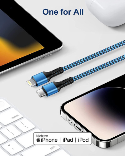 Cable Lightning Usbc De 10 Pies, Cable Cargador Usb Tipo C A