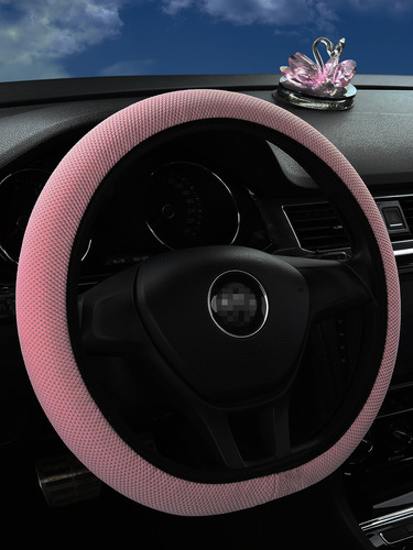 Cubre Funda Volante Universal 36 A 38cm - Tela Rosa Claro