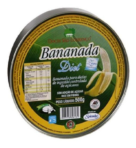 Kit 5 Bananada Diet Sao Lourenco 500g