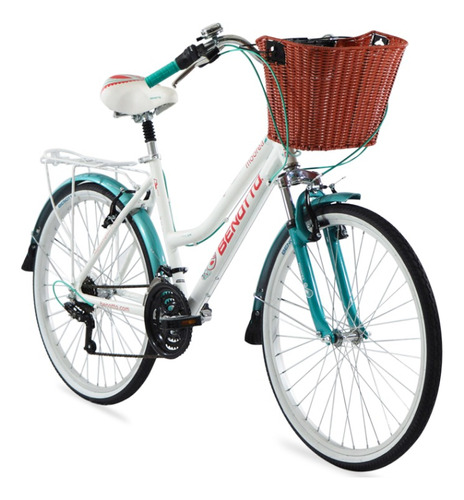 Bicicleta Benotto City Moorea R26 Aluminio 21v Susp. Del. Color Blanco