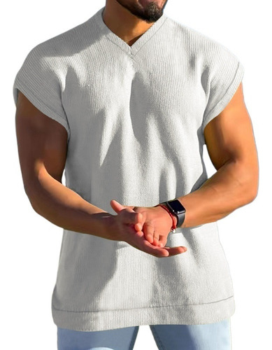 Playera Sin Mangas Tipo Gofre Sin Mangas Con Estampado De Ch