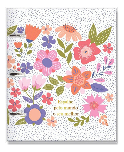 Caderno Argolado Coleção Sempre Viva 80 Fls 3 Argolas 4781 Cor Branca