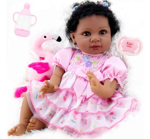 Aori Reborn Baby Girl Muñecas Con Cuerpo Suave Afroamerica.