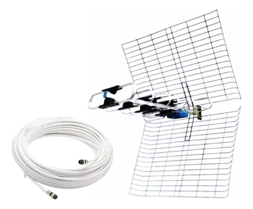 Antena Tv Tda Digital Uhf Ikuxi Ik6 Antexa + 10 Mts Cable Alumunio