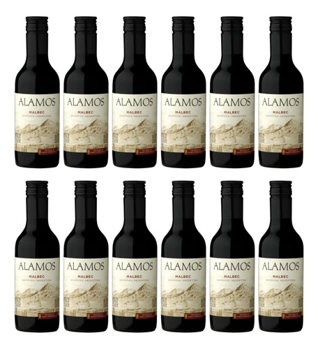 Kit 12 Un Alamos Malbec Baby Para Presente 187 Ml