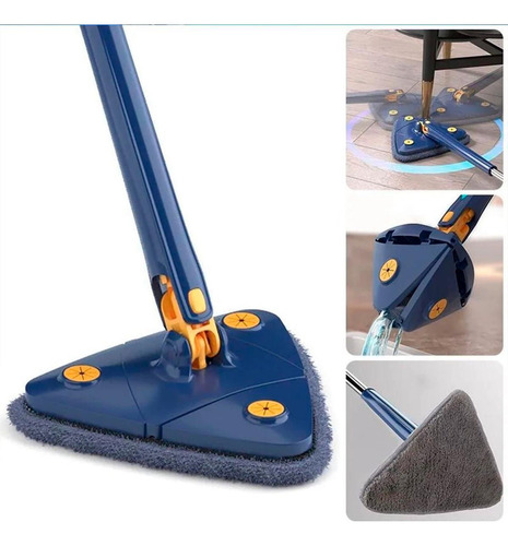 Esfregão Triangular Microfibra Limpeza De Azulejos E Vidros