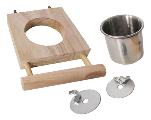 Comedero Para Pájaros, Soporte De Madera, Jaula Para Loros,