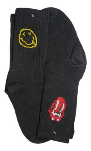 2 Pares Calcetas Calcetines De Rock Para Concierto En Vivo 2 Pares Nirvana 01 -n- Rolling Stones 01 -n- Unitalla (de La Talla 23 A La 29 Aprox.)