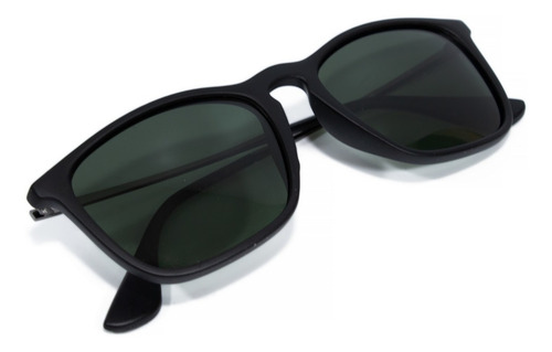 Óculos De Sol Masculino Quadrado Lentes Polarizadas + Case Armação Preto