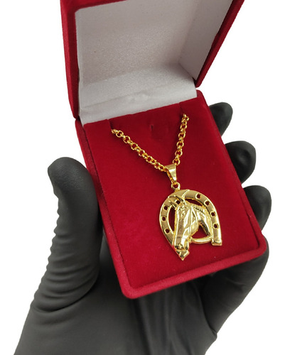 Colar Ferradura Da Sorte Estilo Feminino Banhado A Ouro 18k