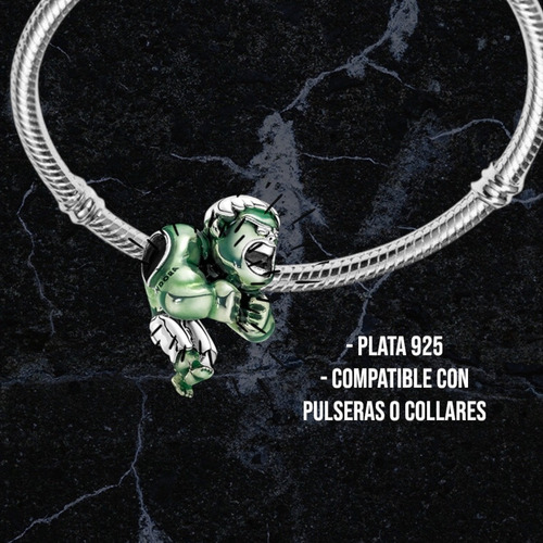 Dije Charm Increible Hulk Verde Avengers Heroes Plata 925 Único