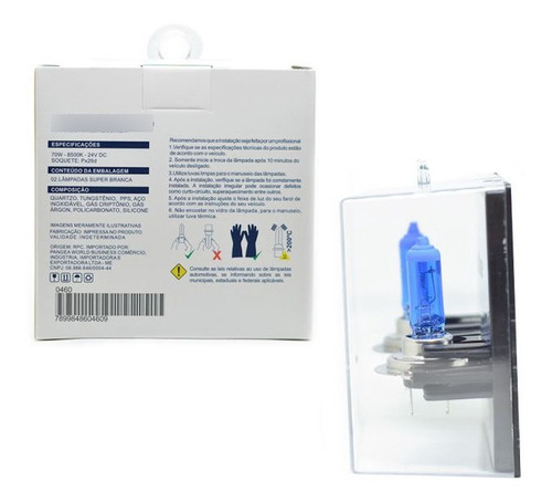 Imagem 9 de 9 de Par Lampada Super Branca H7 8500k Tipo Xenon 12v 55w Techone