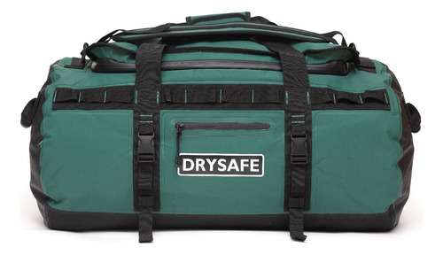 Bolso Outdoor Impermeable 80 Lts Tracking Camping Drysafe Verde petróleo
