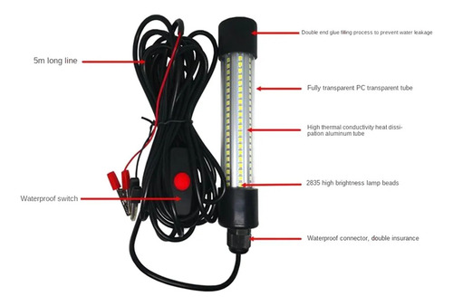 Luz Led De Pesca Submarina De 12 V Para Navegación, Pesca Su