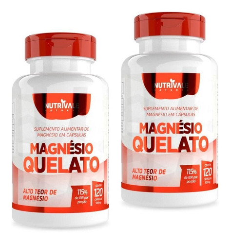 Kit 2x Magnésio Quelato 60 Cápsulas - Nutrivale