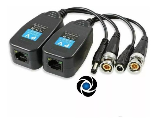 Balun Par Video + Alimentacion Cctv Rj45 Hikvision Dahua 