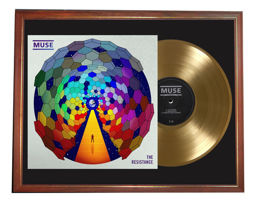 Muse The Resistance Tapa Lp Y Disco Oro En Cuadro P Colgar