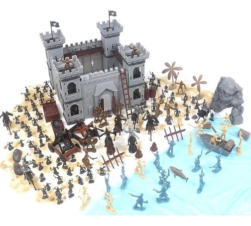 Juego De Soldados De Acción Medieval Caballero Y Pirata