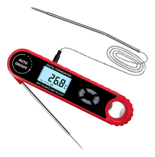 Termómetro Para Carne De Doble Sonda Con Pantalla Lcd, Luz D