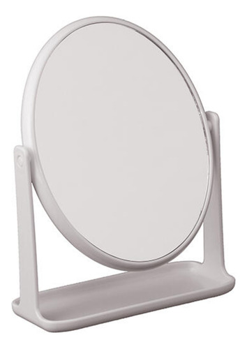 Espejo Maquillaje Plegable Aumento Doble Faz Apoyar Portatil Marco Blanco