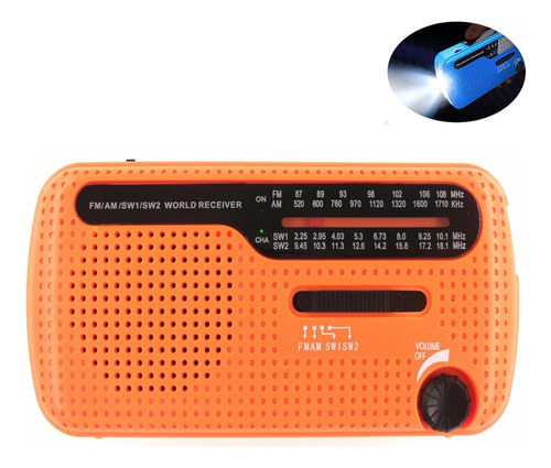 Radio Portátil Recargable Solar/usb Am/fm/sw 1200mah