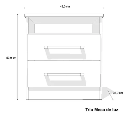 Set X 2 Mesita De Luz Con 2 Cajones Melamina Moderna Mesa