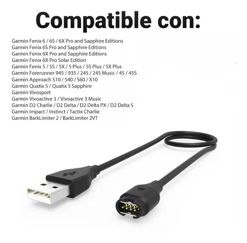 Cargador USB para Garmin Fenix 5, 6, Forerunner 935, Vivoactive – Su tienda  Online