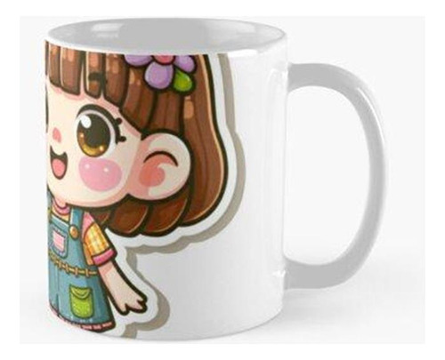 Taza X4 Pegatina Troquelada De Arte Infantil De Niña Alegre 