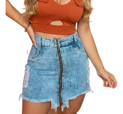 Saia jeans best sale feminina mercado livre
