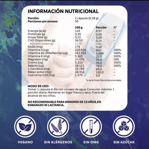 Yaconia Reduce El Nivel De Azúcar 100% Original 60 Cápsulas