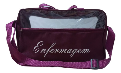 Bolsa Para Enfermagem Transparente Cor Vinho