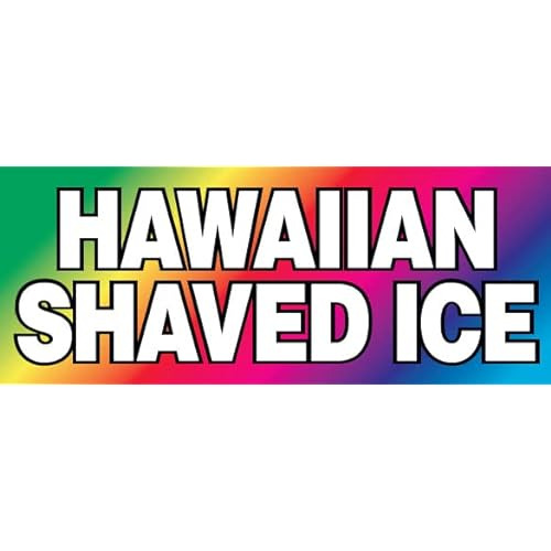 Banner De Vinilo  Hawaiian Shaved Ice  De 18x48 Pulgada...