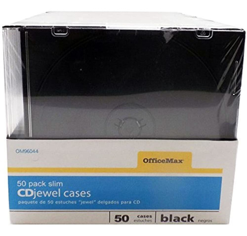 Officemax 50 Pack Slimline Cd Jewel Cases