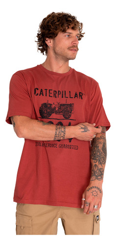 Polera Manga Corta Hombre Historic Graphc Rojo Cat