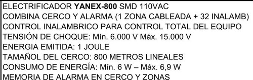 Imagen 2 de 4 de Energizador Hagroy Yanex Para Cercos Electricos 800 Metros.