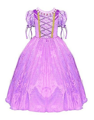 Vestido Largo De Princesa Rapunzel Para Fiesta, Tallas 9-10