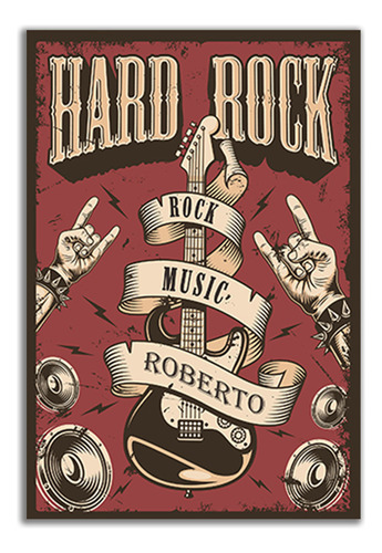 Cartel De Metal Vintage Rock Lm36v1