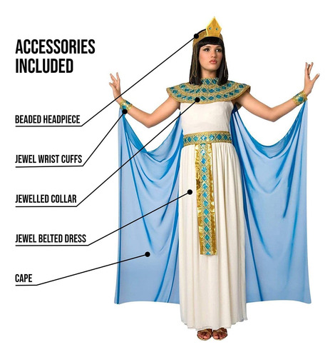 Disfraz Cleopatra Egipcia Mujer Con Accesorios For Carnaval