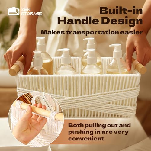 Cesta De Papel Reciclable Con Asas De Madera 2 Unidades
