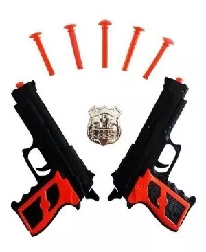 Kit De Duas Armas De Brinquedo Lança Dardos Pistola Infantil